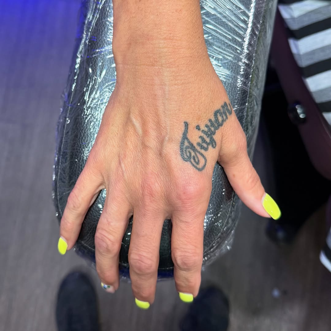 Tattoo by @oscarariastattoos — lettering_script, fine_line