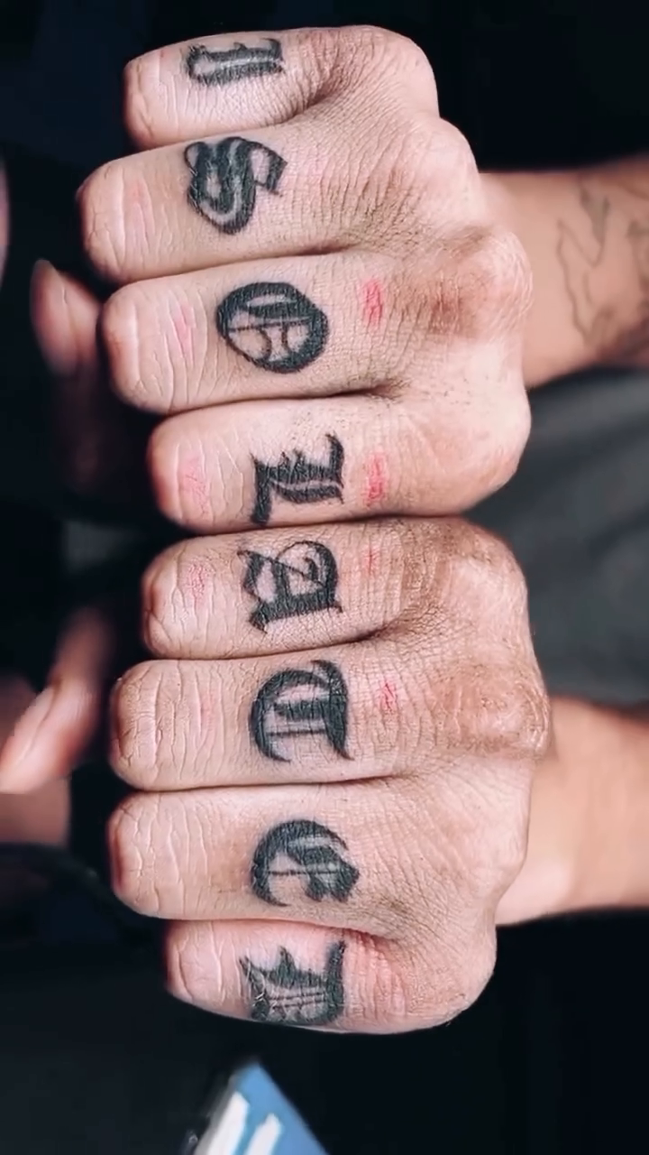 Tattoo by @chulaastatts — lettering_script, blackwork