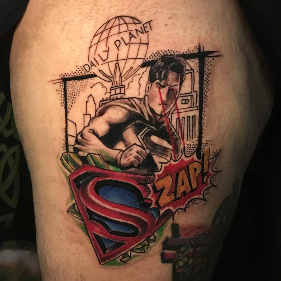 Tattoo by @rando_rad — new_school, trash_polka