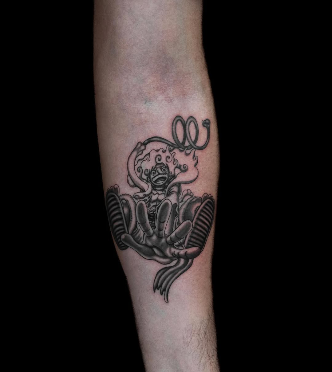 Tattoo by @wenghiskhan_tattoos — anime, black_and_grey