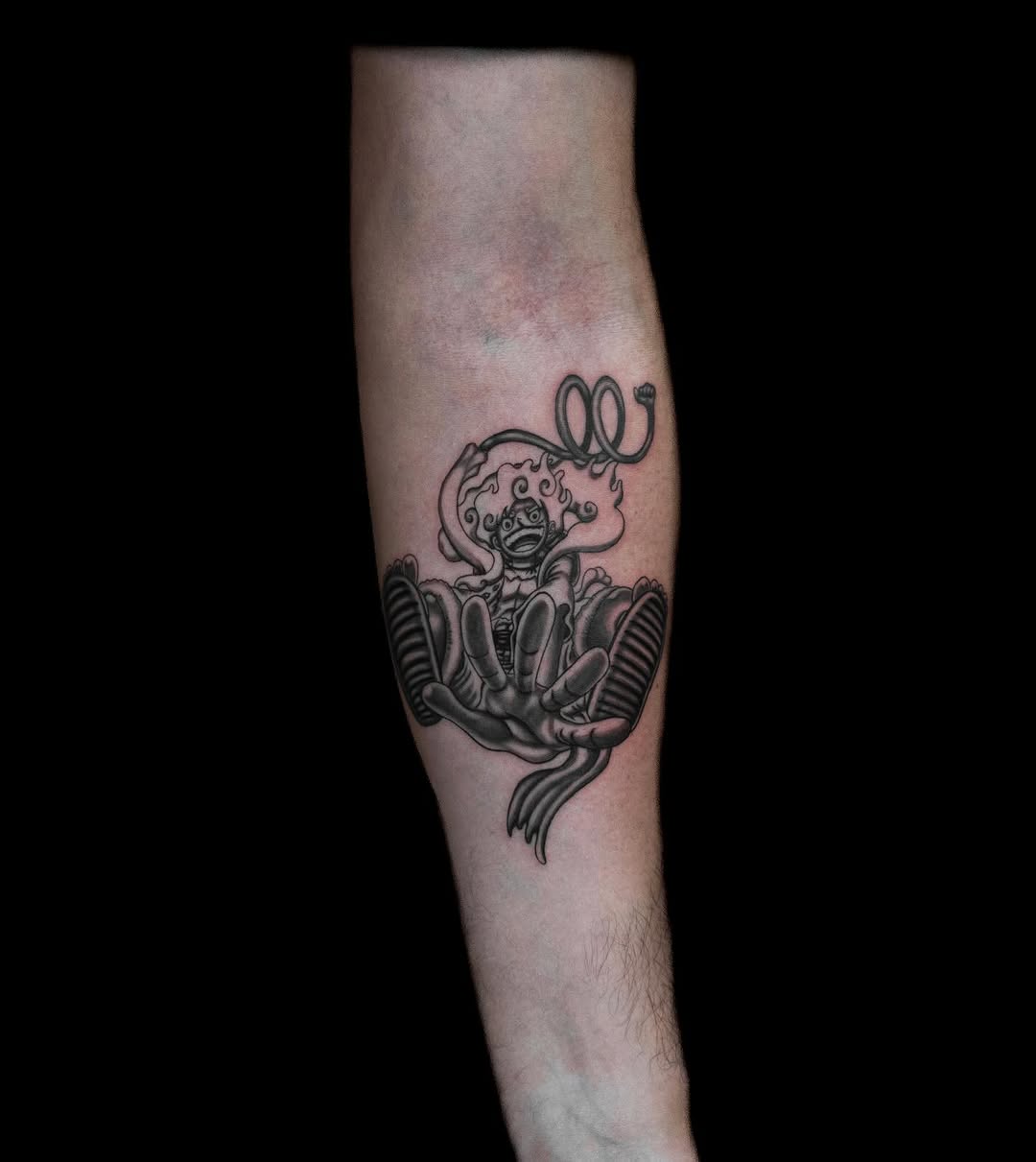 Tattoo by @wenghiskhan_tattoos — anime, black_and_grey
