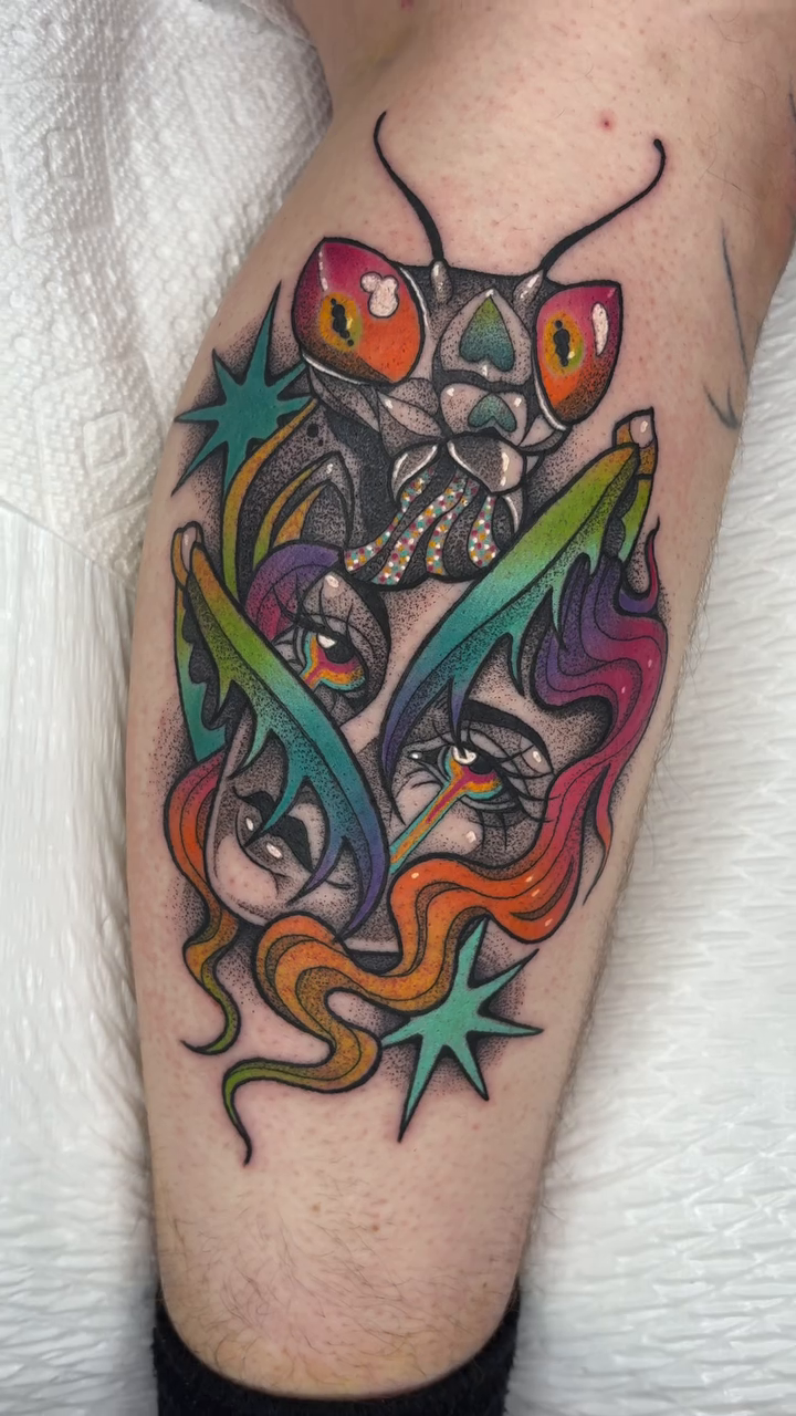 Tattoo by @laneybtattoos — neo_traditional, trash_polka