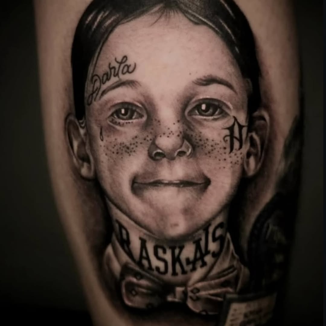 Tattoo by @ericbadantattoos โ realism, lettering_script