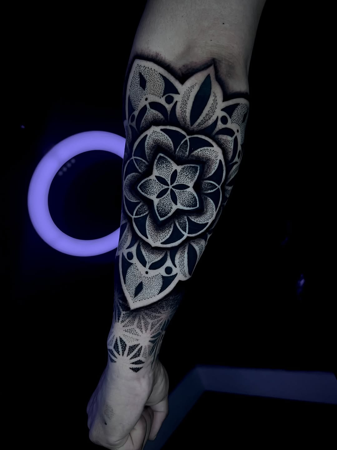 Tattoo by @inkedbypanezo — geometric, dotwork