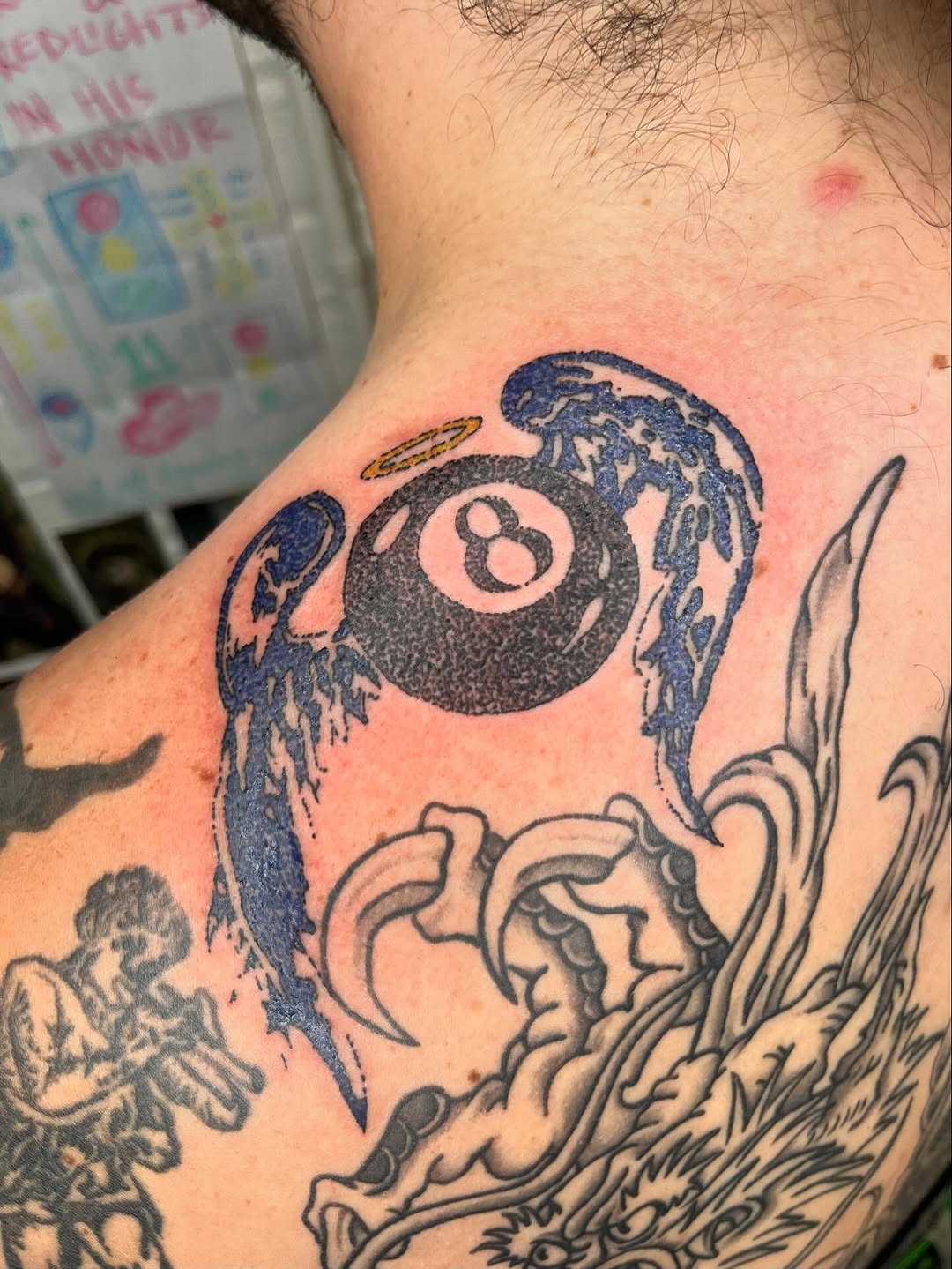 Tattoo by @whatisheavenlike — black_and_grey, new_school