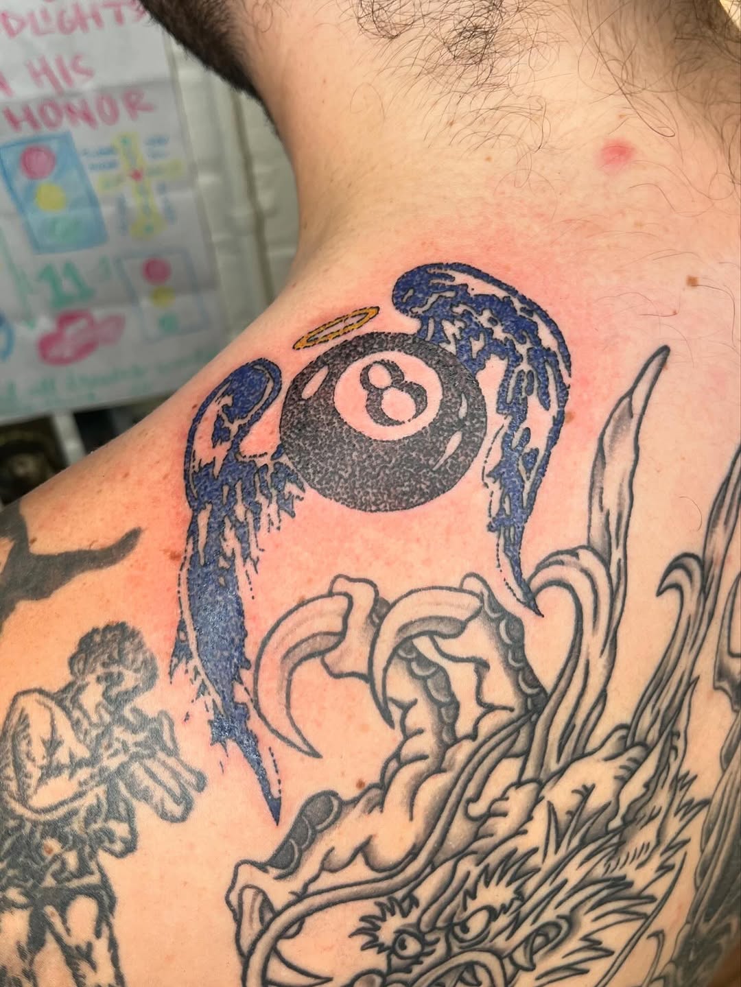 Tattoo by @whatisheavenlike — black_and_grey, new_school