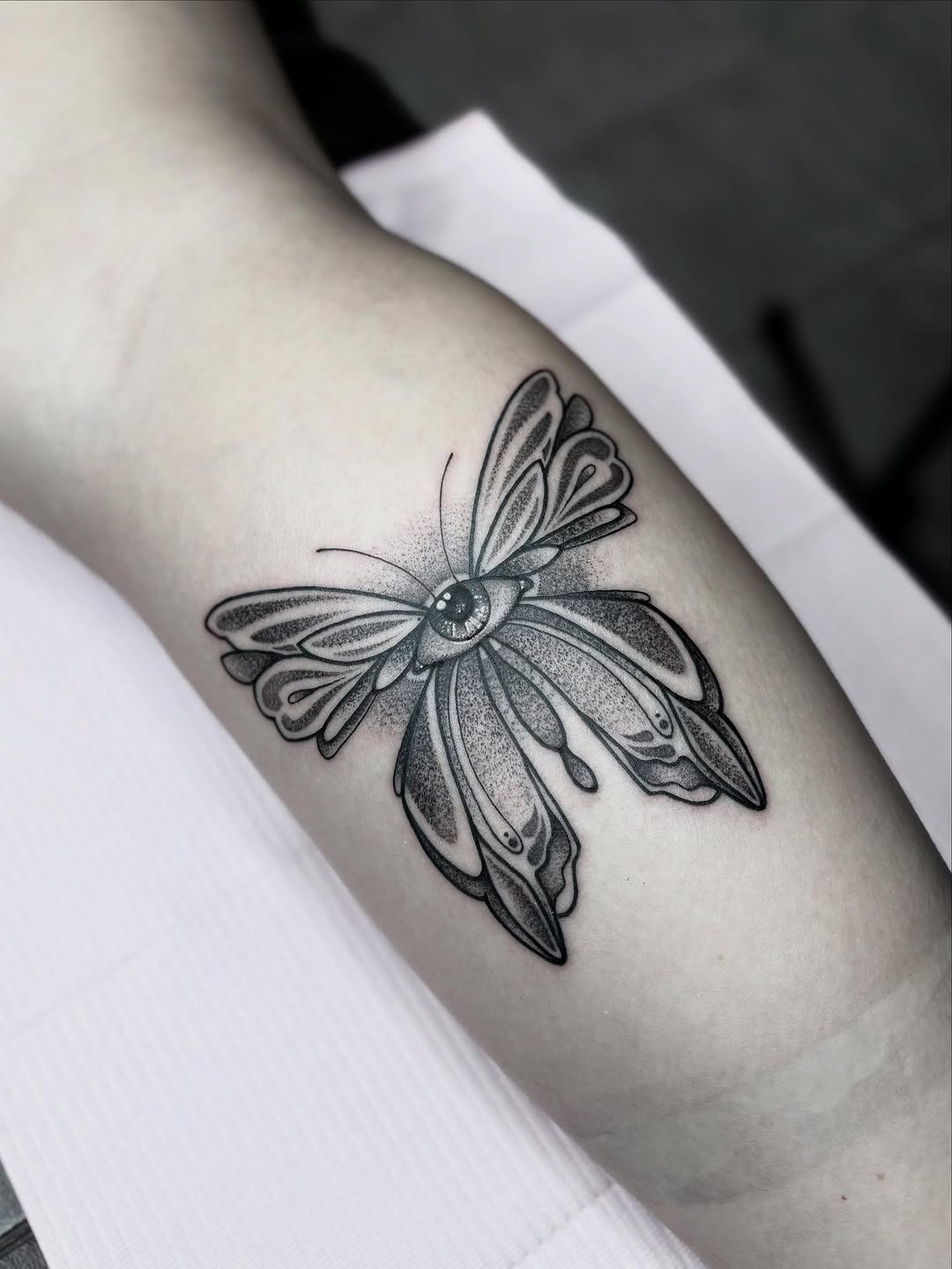 Tattoo by @summertats — black_and_grey, dotwork