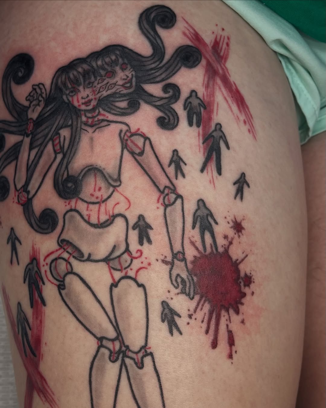 Tattoo by @spectral.inks — dark_realism, trash_polka