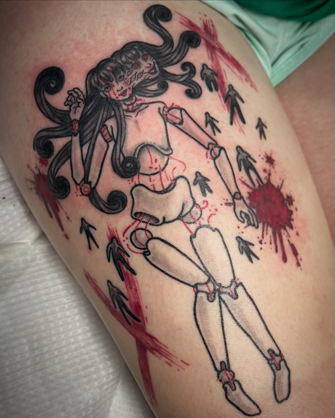 Tattoo by @spectral.inks — dark_realism, trash_polka