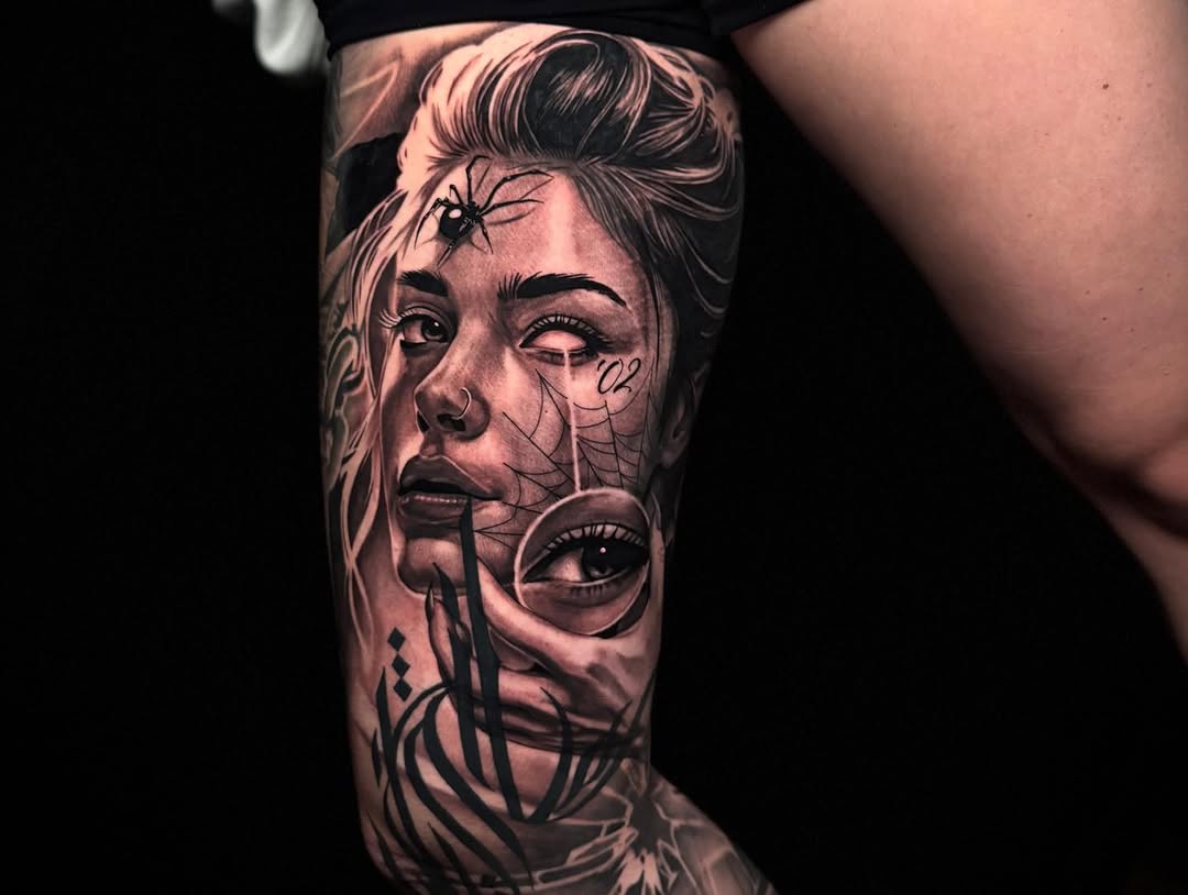 Tattoo by @inks.exoticc — realism, black_and_grey
