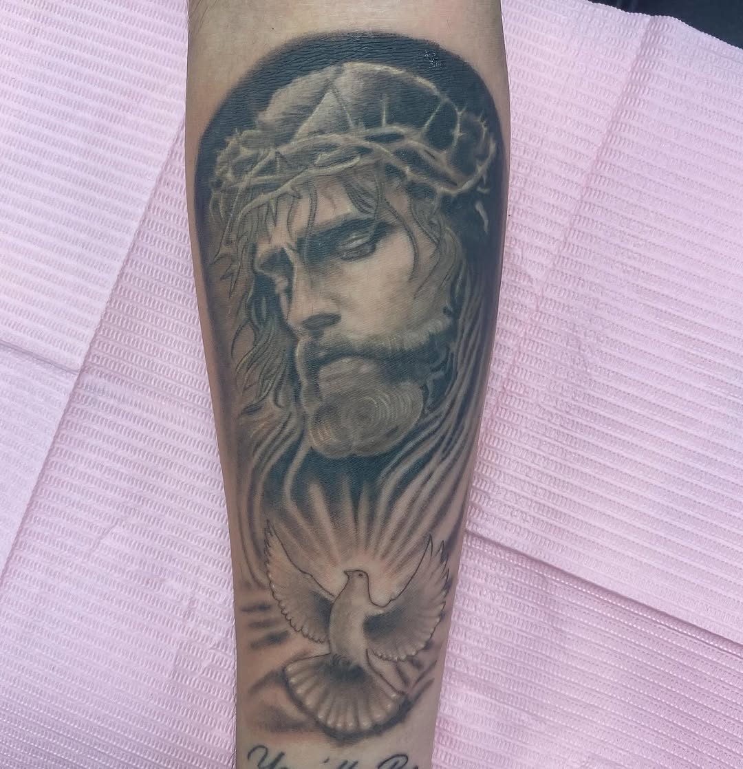 Tattoo by @artinjections667 — black_and_grey, realism