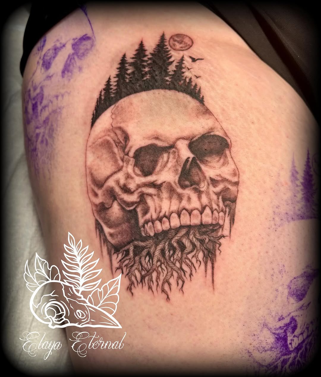 Tattoo by @elaya.tattoo.artistry β realism, black_and_grey