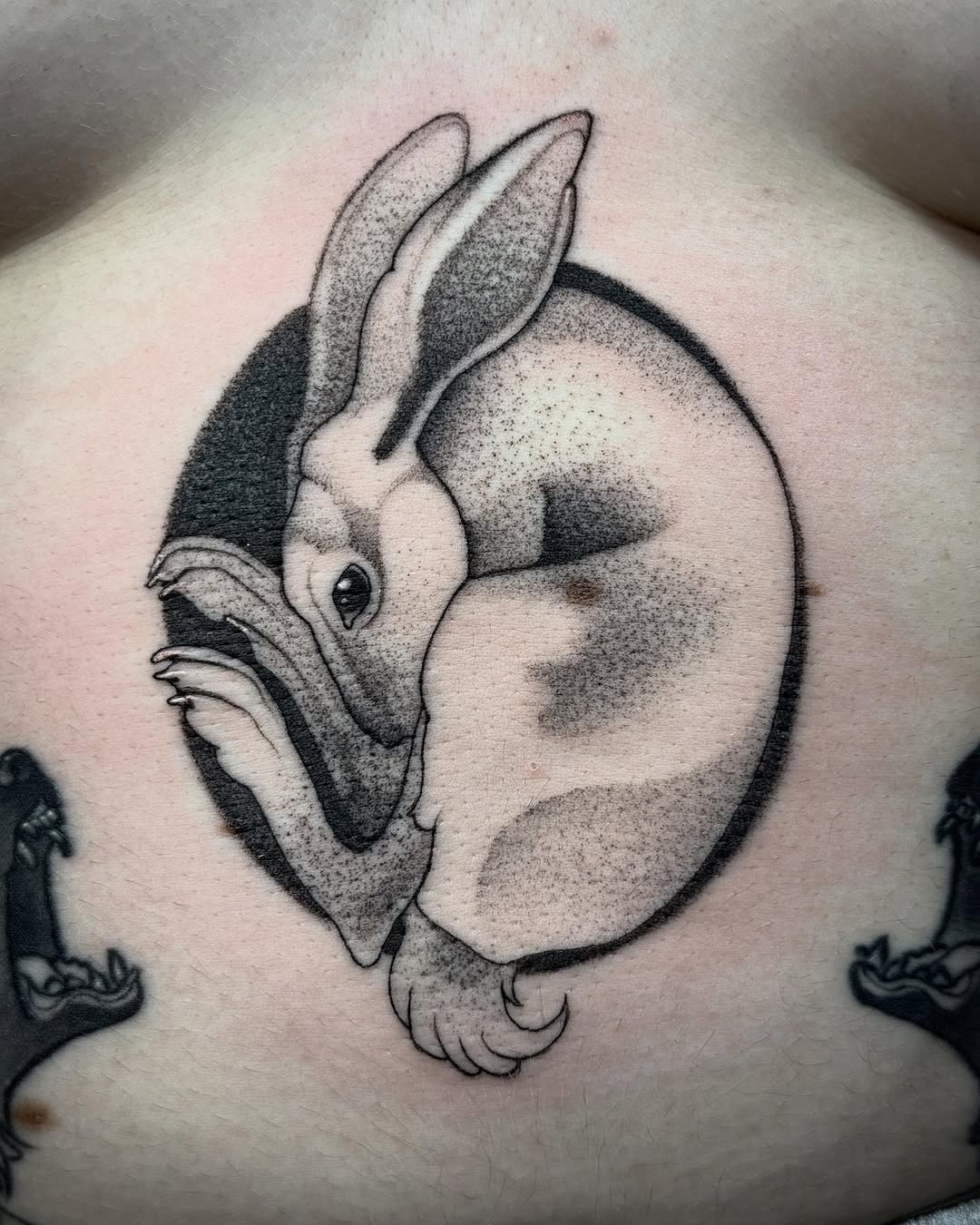 Tattoo by @mad_s_ink — dotwork, black_and_grey