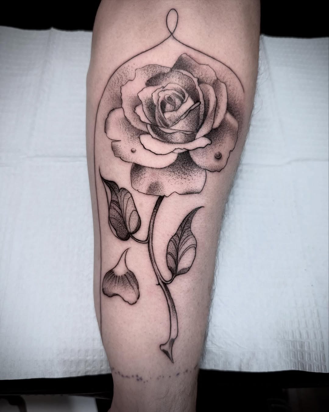Tattoo by @mad_s_ink — black_and_grey, dotwork