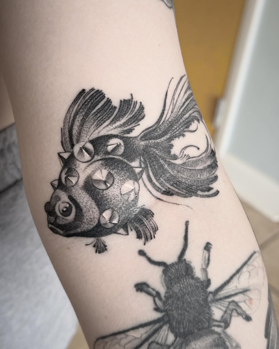 Tattoo by @mad_s_ink — black_and_grey, dotwork