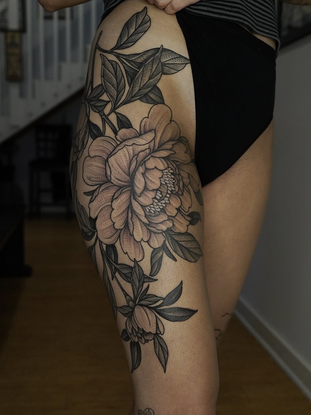 Tattoo by @thiefhands — black_and_grey, dotwork