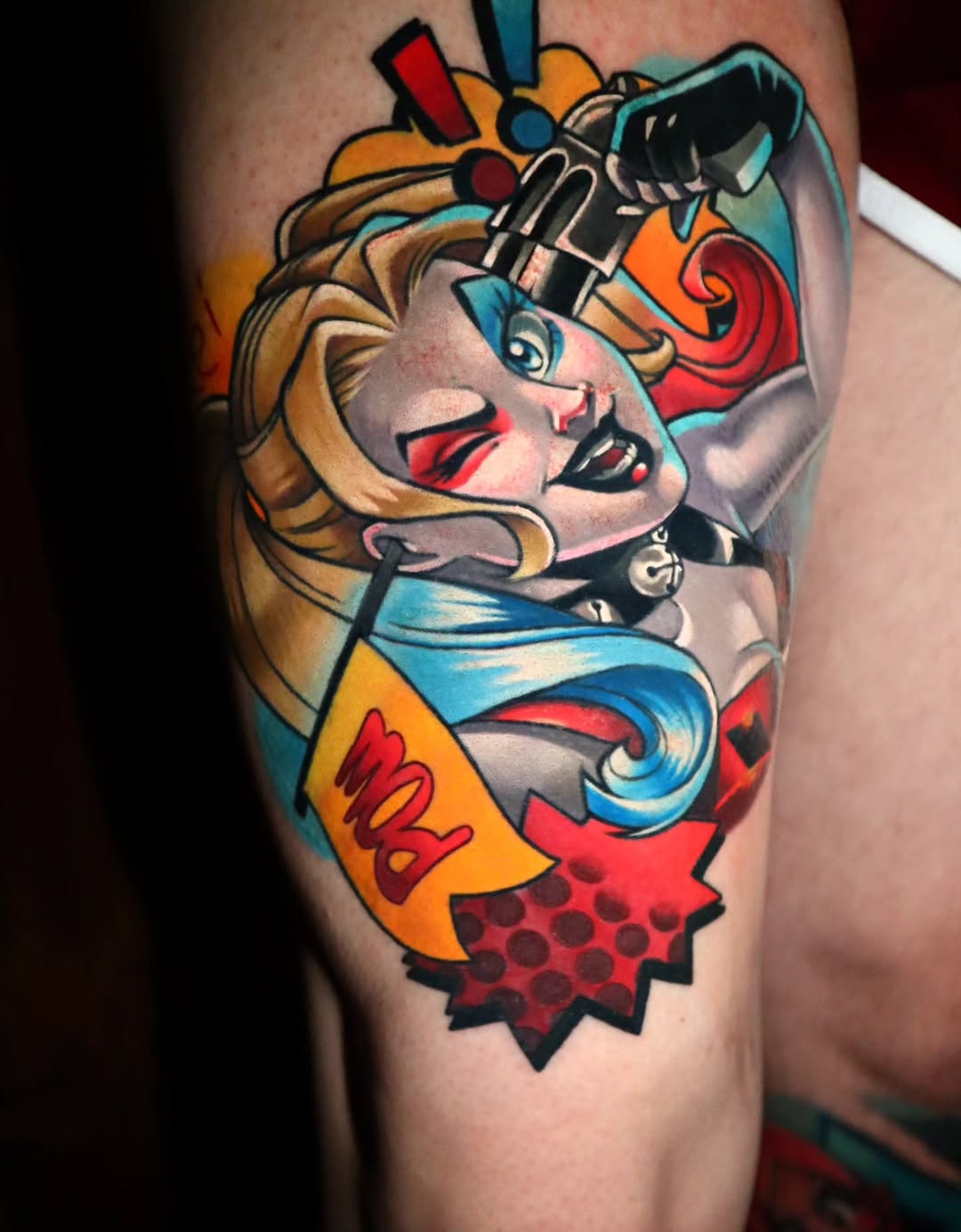 Tattoo by @jojo.mojo.tattoos — new_school, trash_polka