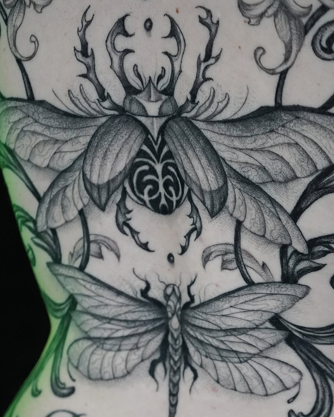 Tattoo by @evi_berry_falcon โ dotwork, black_and_grey
