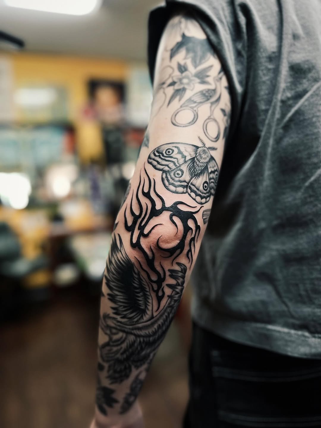 Tattoo by @amandahowtattoo — blackwork