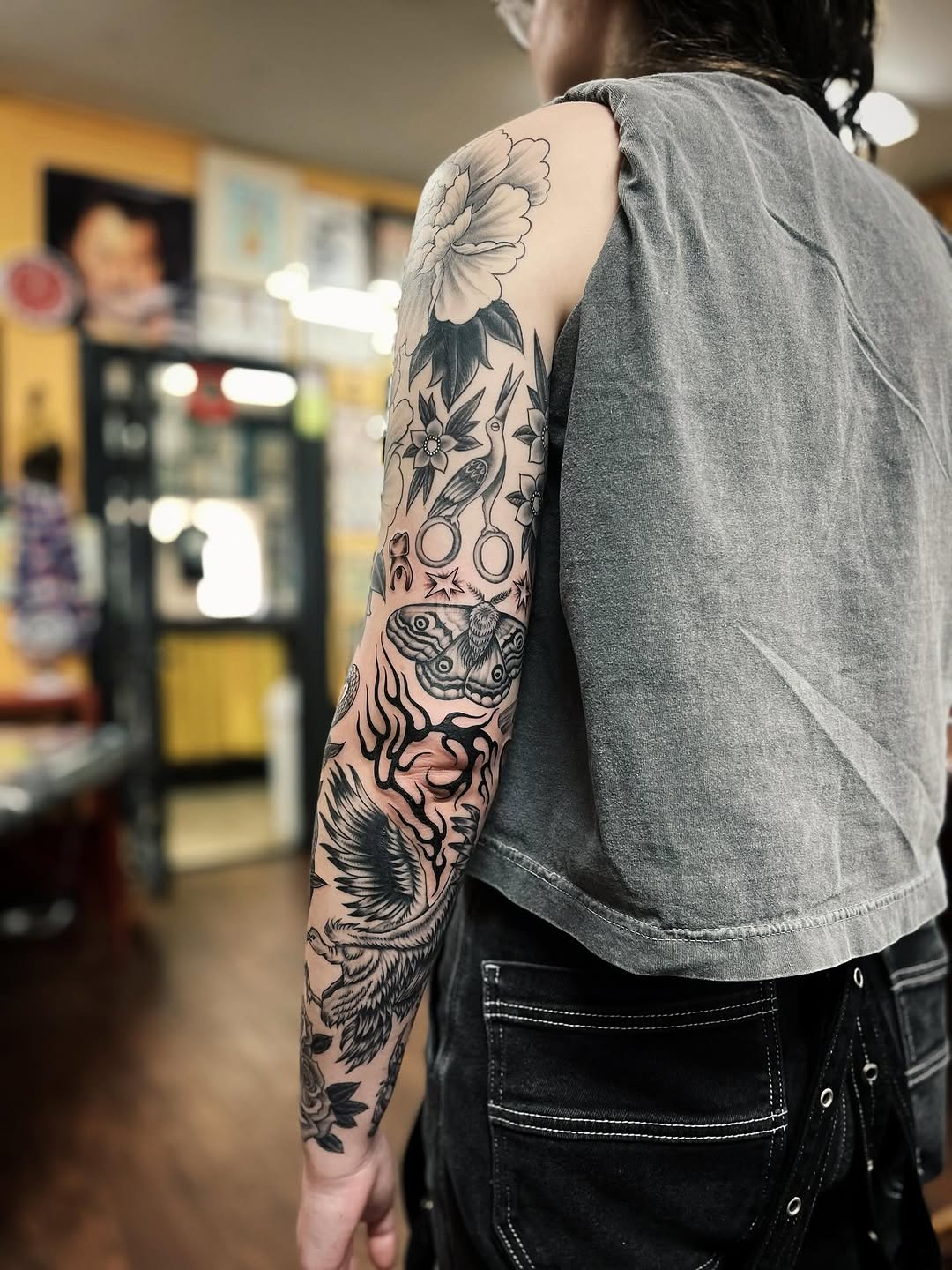 Tattoo by @amandahowtattoo — blackwork