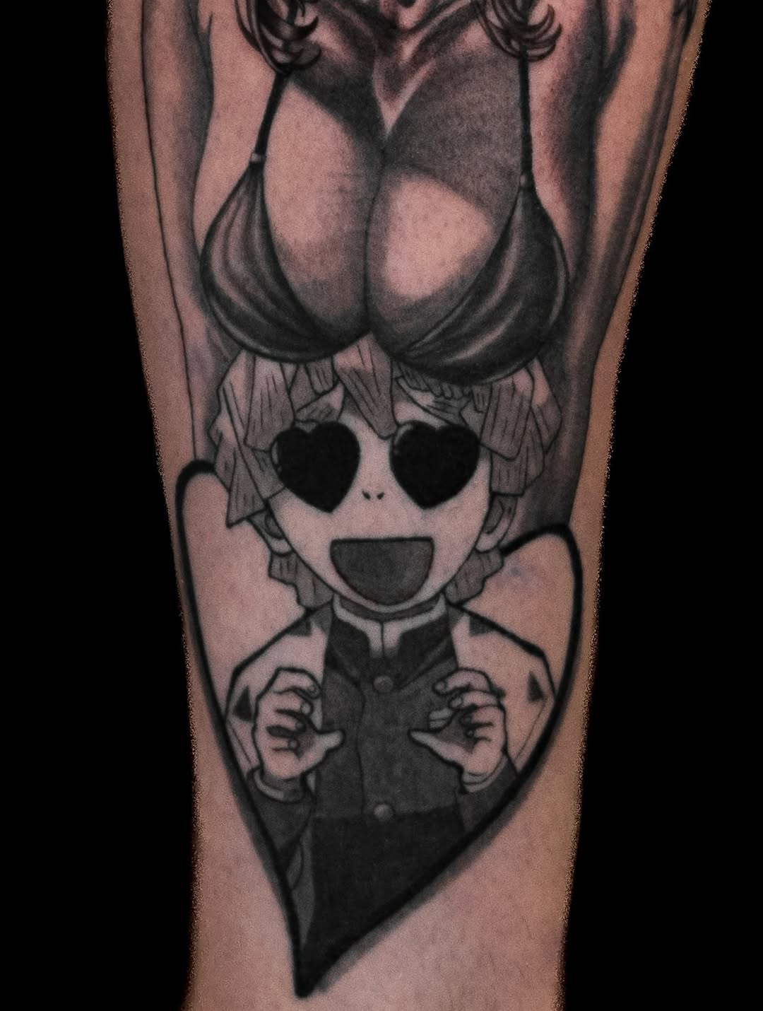 Tattoo by @wenghiskhan_tattoos — anime, black_and_grey