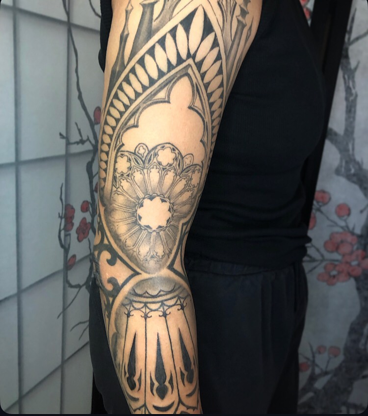 Tattoo by @cassandratattoos — blackwork, geometric