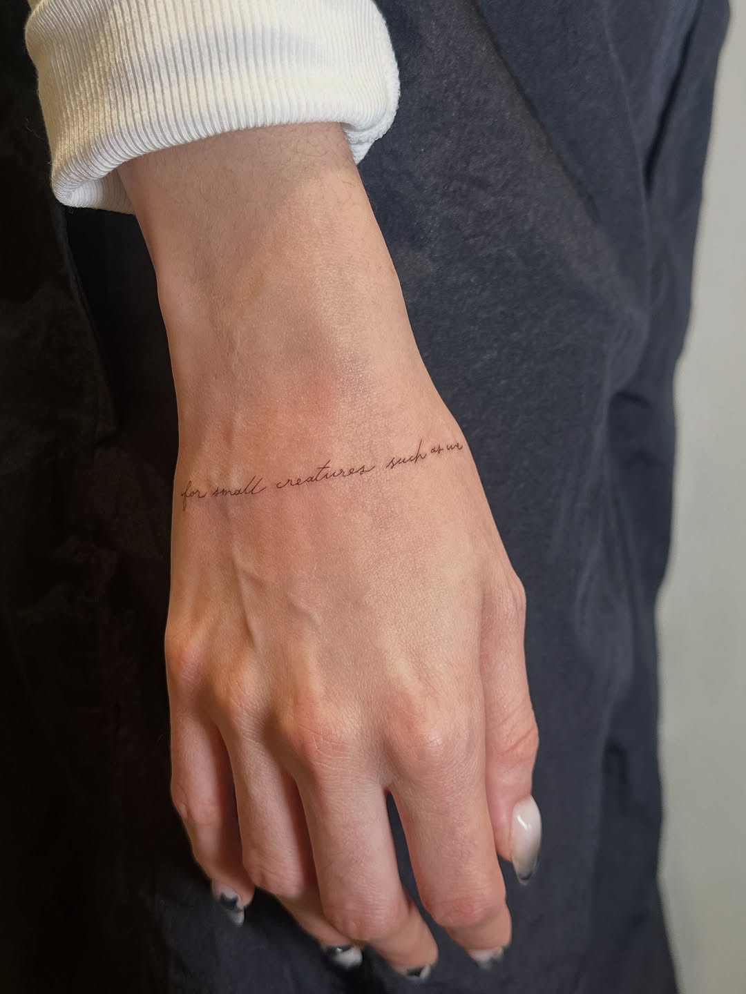 Tattoo by @taravychi — lettering_script, fine_line