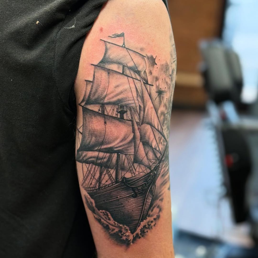 Tattoo by @sterling_tattoos β realism, black_and_grey