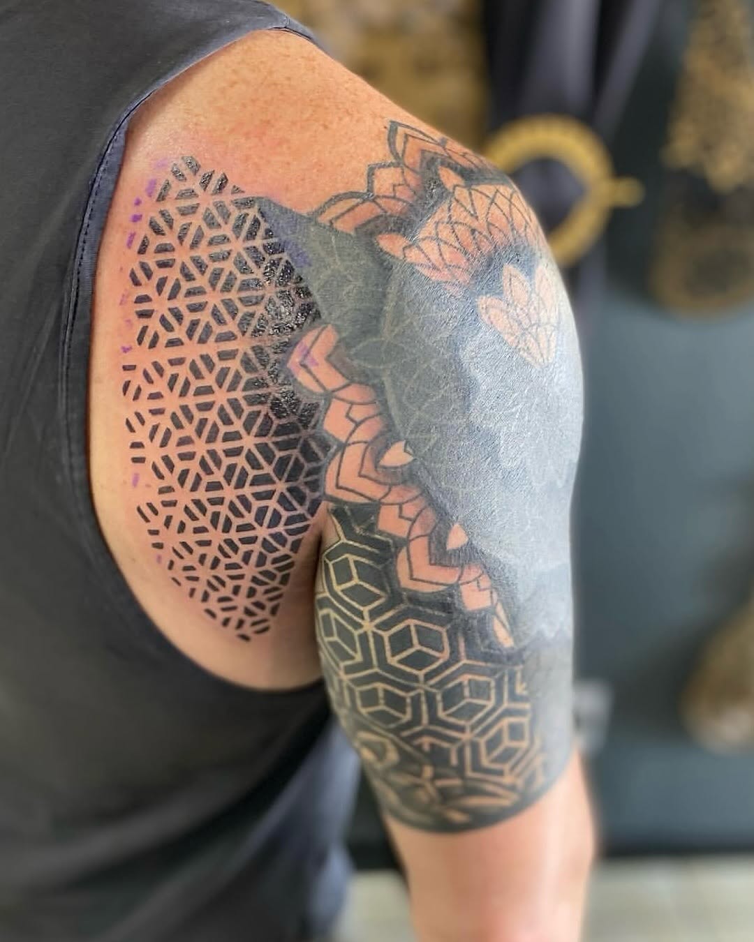 Tattoo by @fellatattoo — geometric, dotwork
