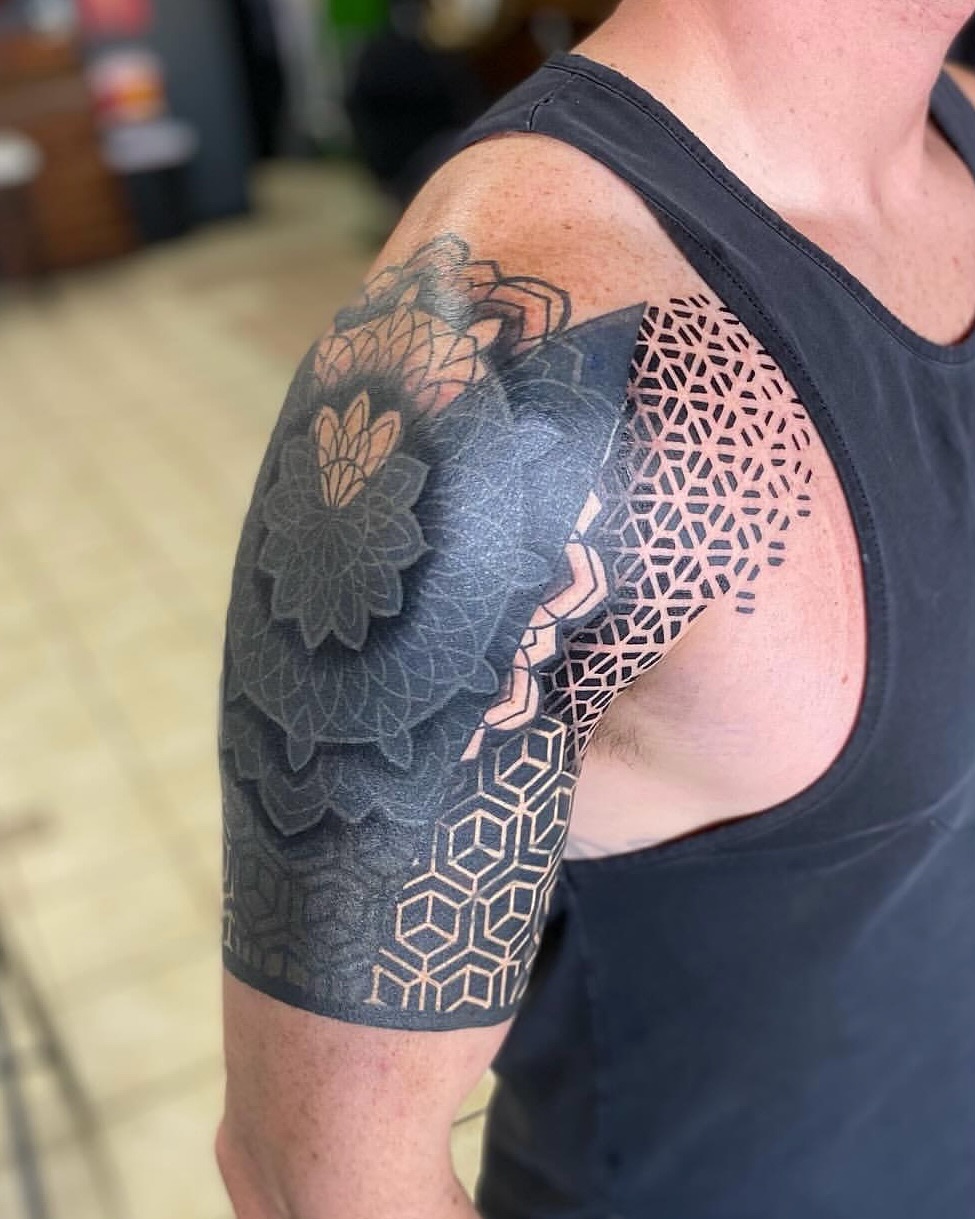 Tattoo by @fellatattoo — geometric, blackwork