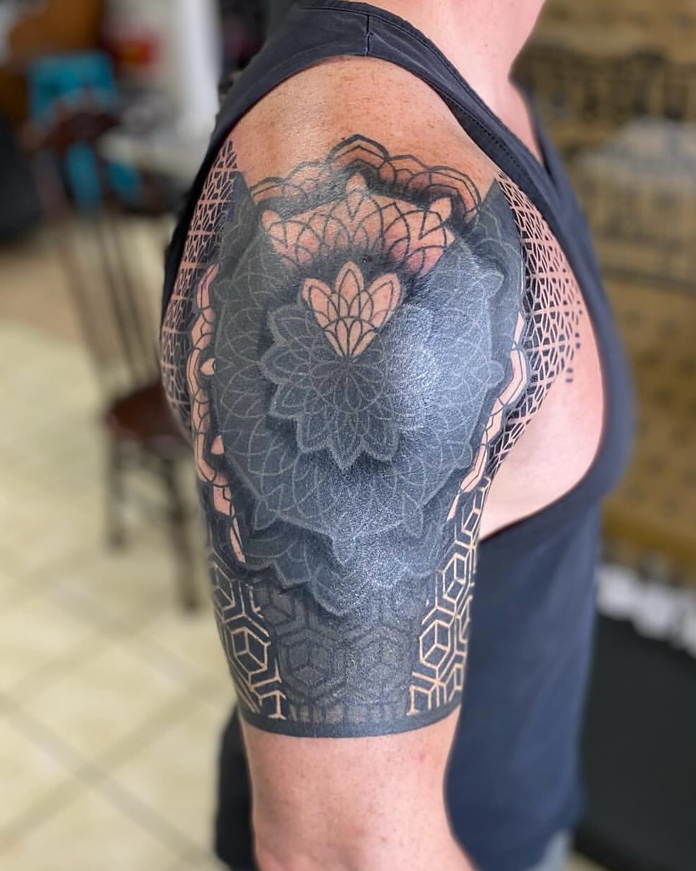 Tattoo by @fellatattoo — geometric, blackwork