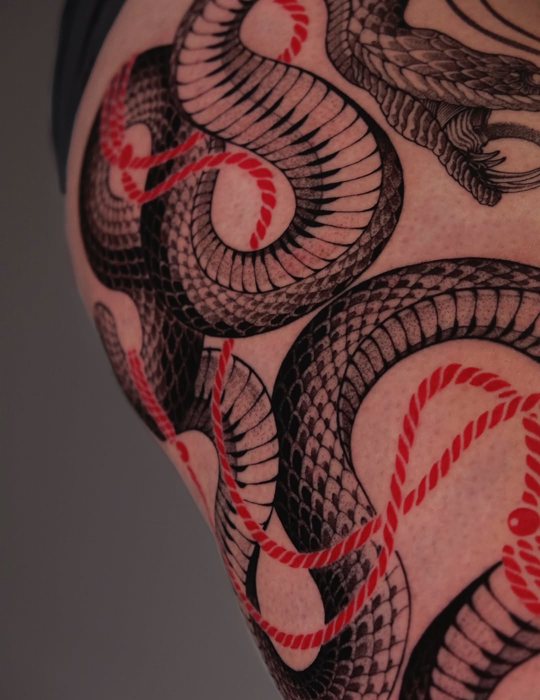 Tattoo by @bayun.tattoos โ japanese_irezumi, black_and_grey