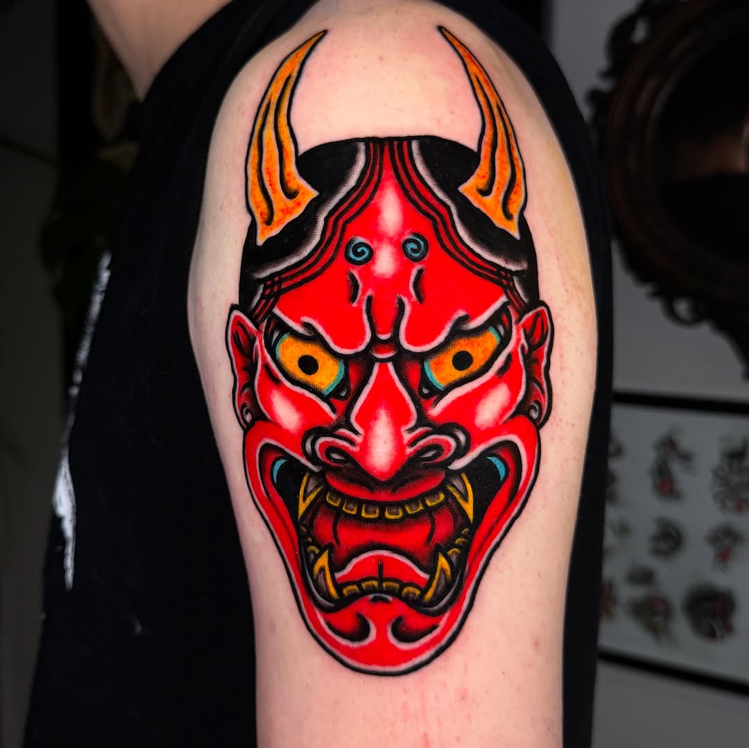 Tattoo by @splitshadetattoo — american_traditional, japanese_irezumi