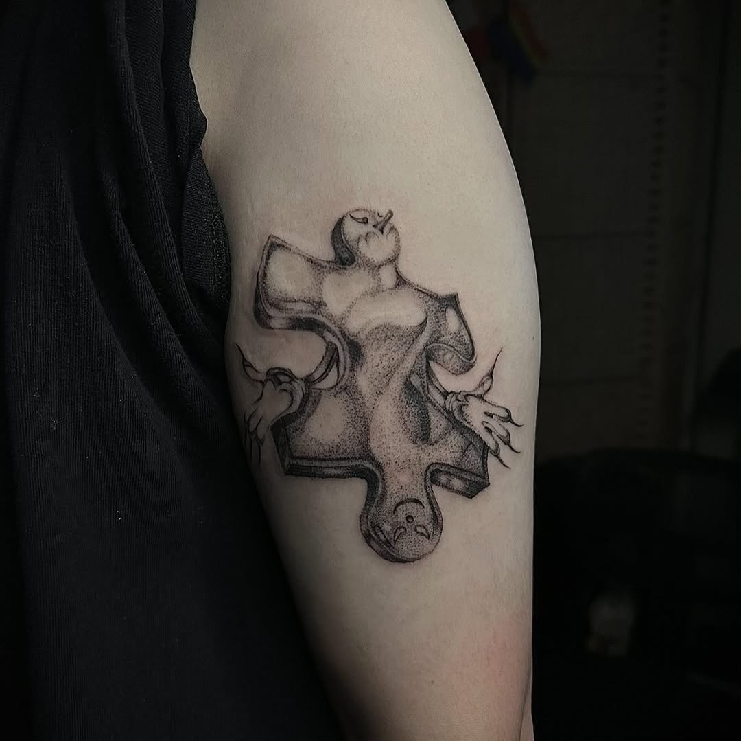 Tattoo by @sexyratpotion โ dotwork, black_and_grey