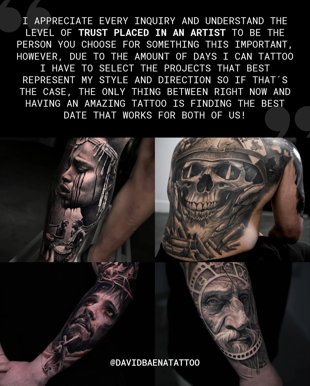 Tattoo by @davidbaenatattoo — realism, black_and_grey