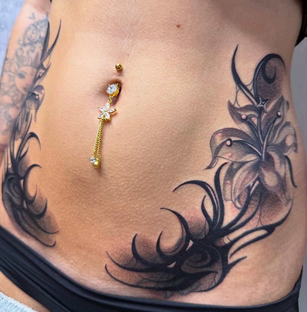 Tattoo by @molly.m.tattoo — black_and_grey, ornamental