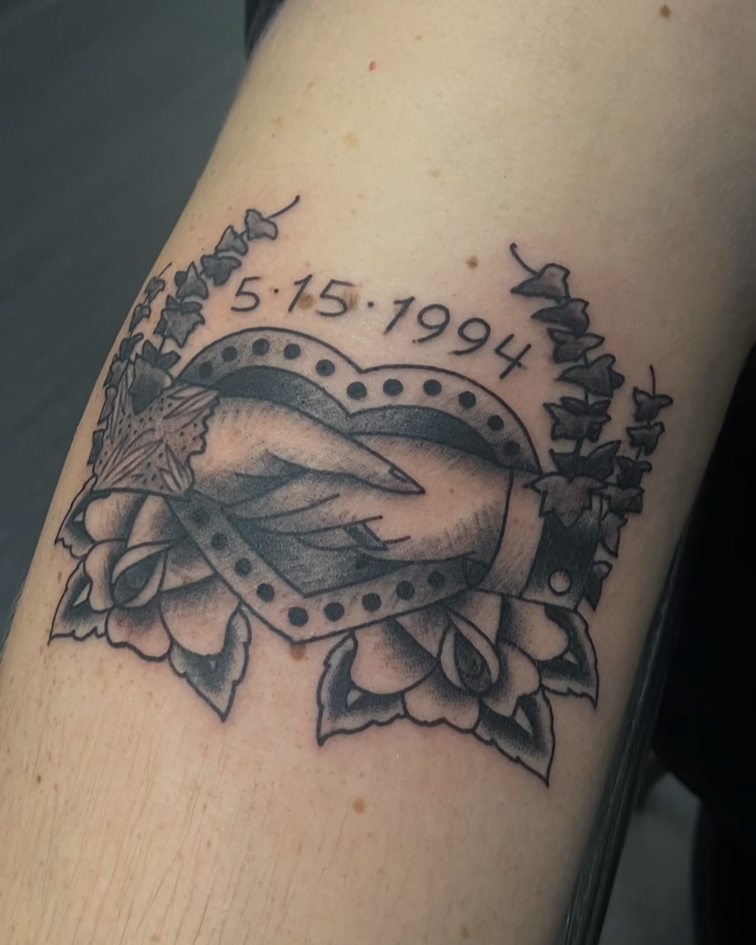 Tattoo by @clarenceworley — american_traditional, lettering_script