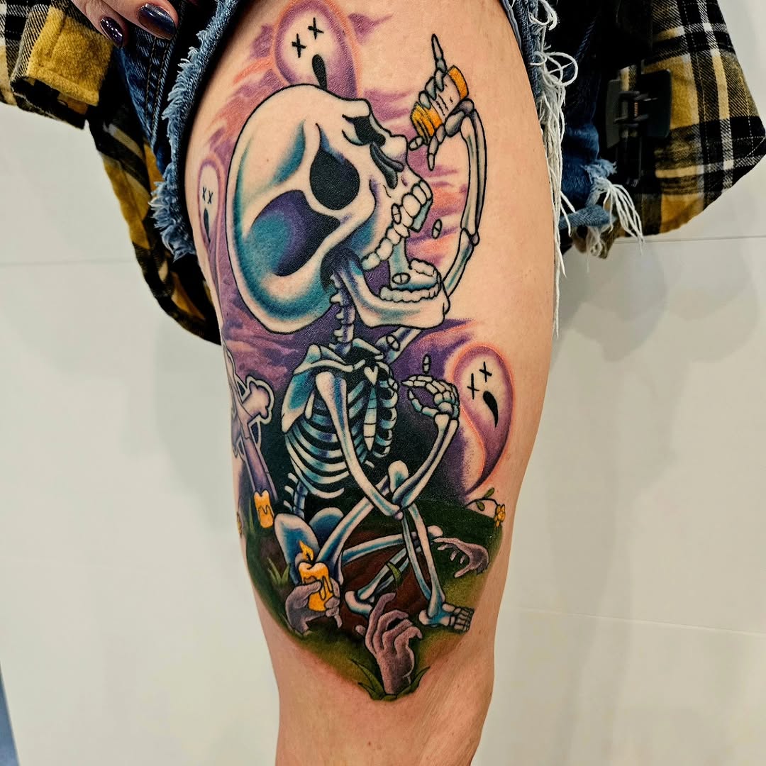 Tattoo by @hamilexis.art — illustrative, new_school