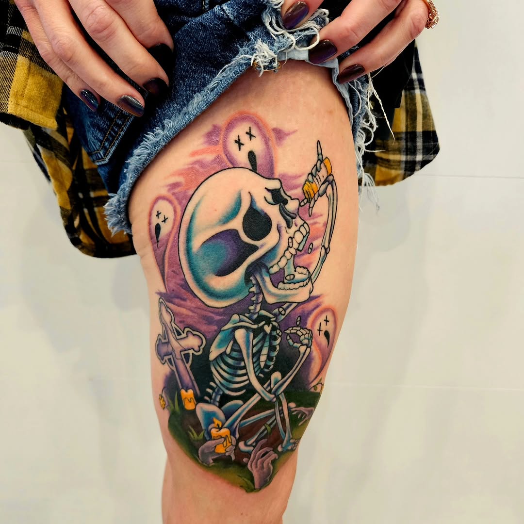 Tattoo by @hamilexis.art — american_traditional, illustrative