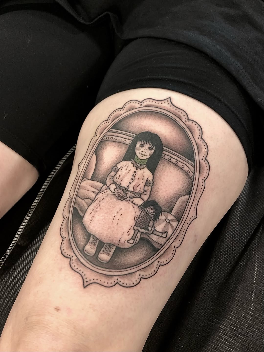 Tattoo by @jennietiesman — dark_realism, black_and_grey
