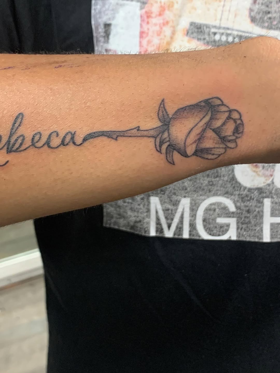 Tattoo by @the_tatuador265 — lettering_script, black_and_grey