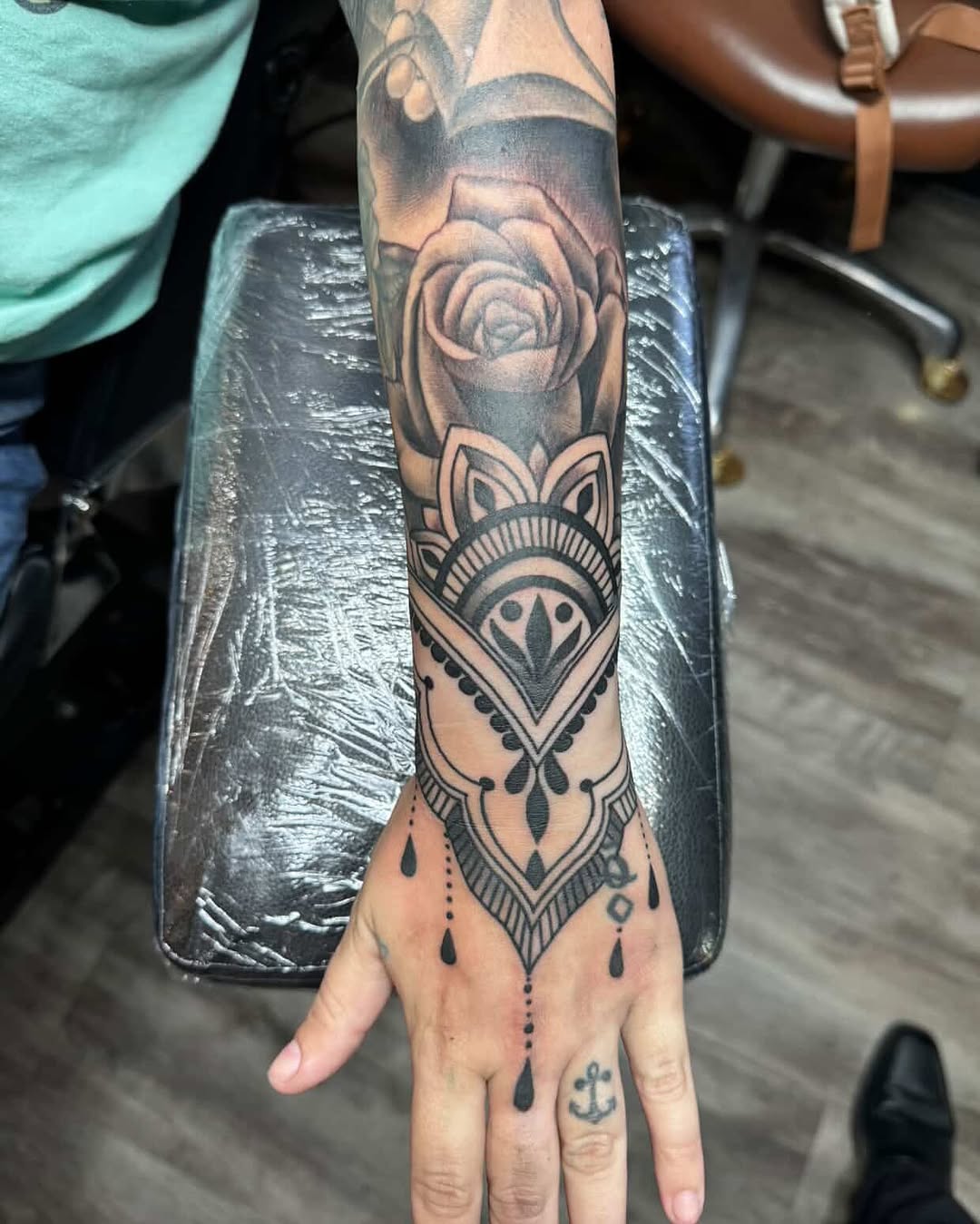 Tattoo by @tattoos_by_brett — black_and_grey, ornamental
