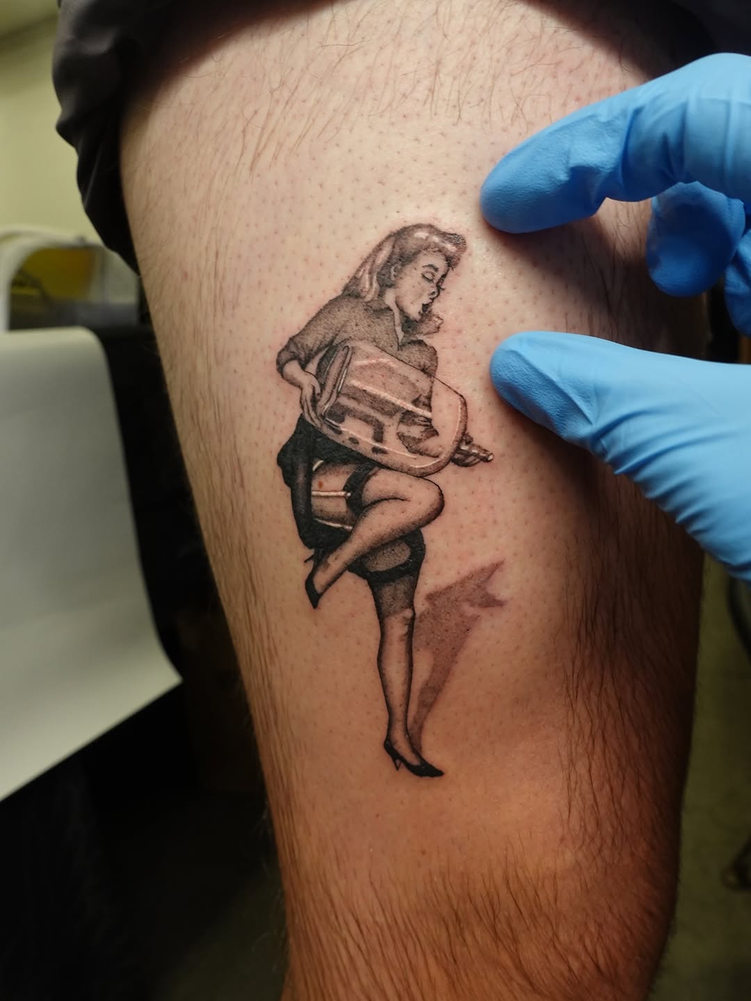 Tattoo by @tatbyb — black_and_grey, realism