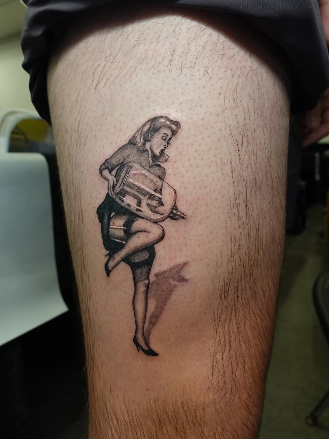 Tattoo by @tatbyb — black_and_grey