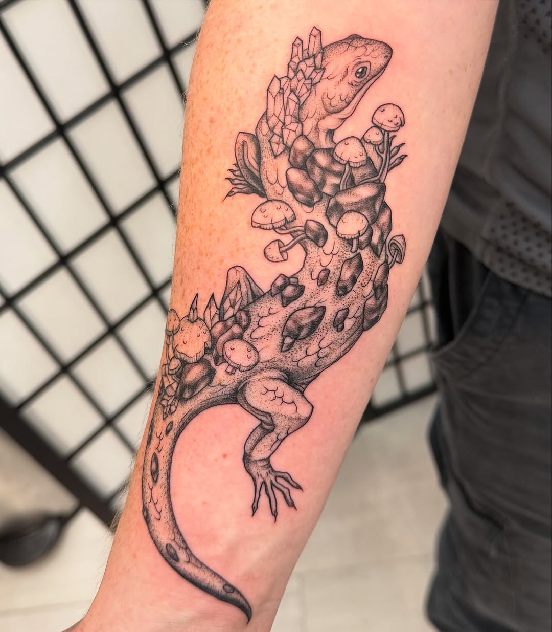 Tattoo by @blackworkboston — black_and_grey, dotwork