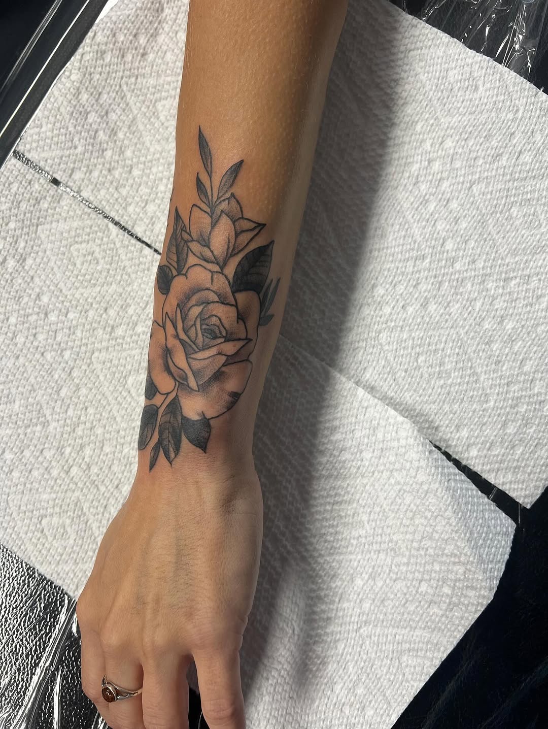 Tattoo by @katiemothafuckinsayre — black_and_grey