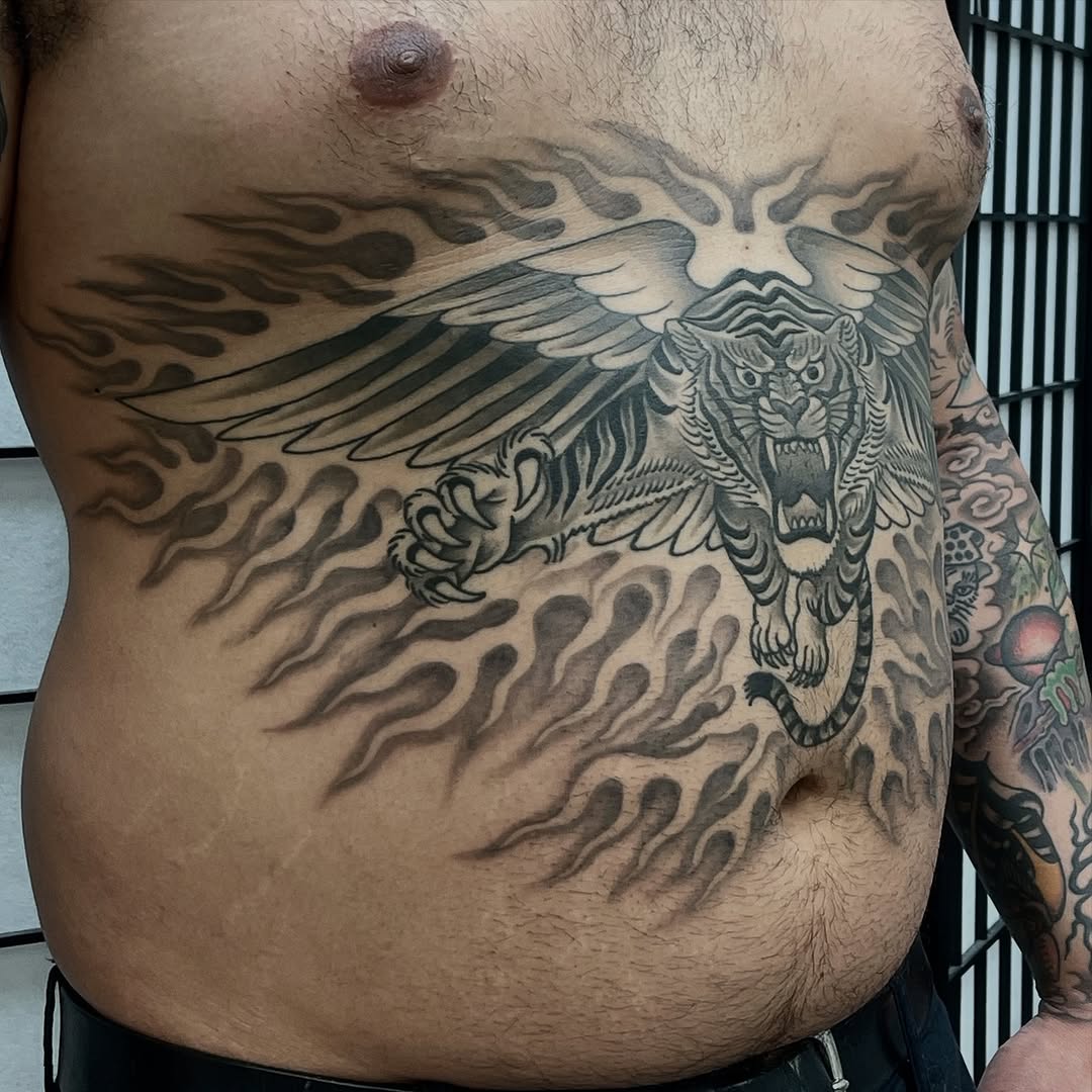Tattoo by @jonah_levin — japanese_irezumi, black_and_grey