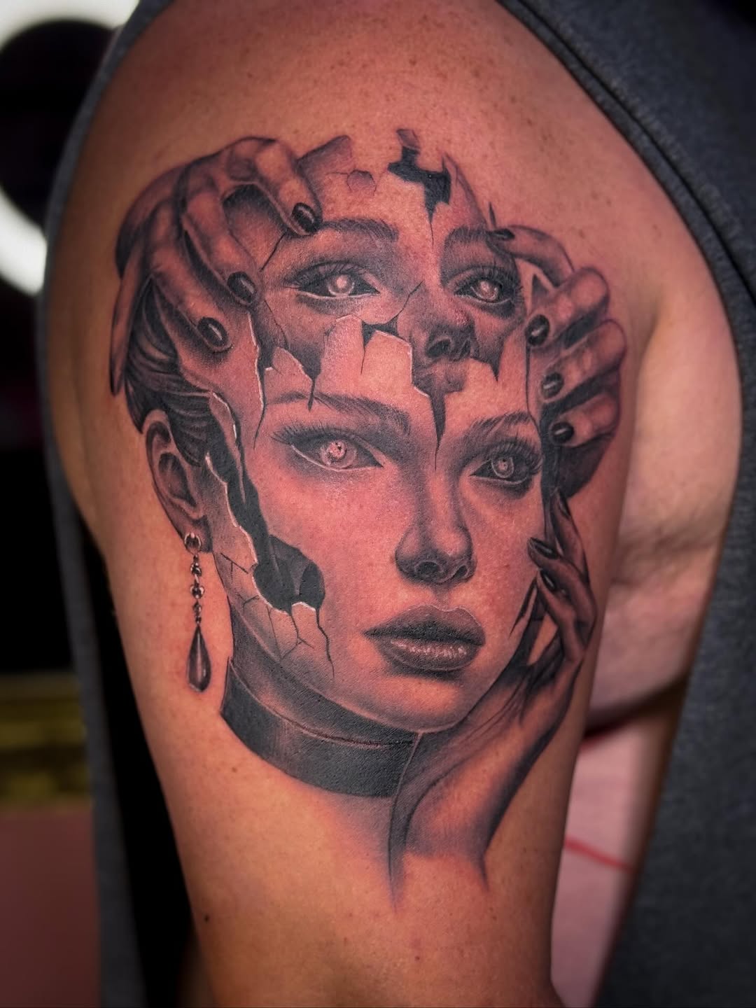 Tattoo by @aarondoestattoos — realism, black_and_grey