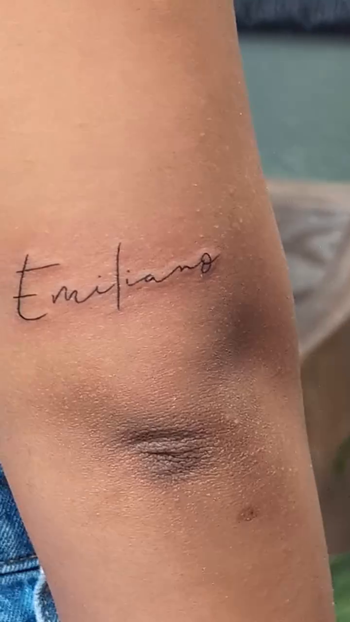 Tattoo by @teresarosetattoos — lettering_script, fine_line