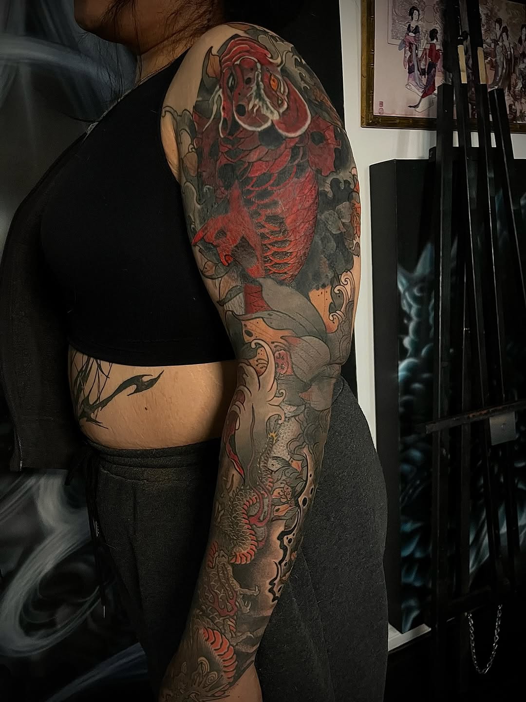 Tattoo by @gat_ink — japanese_irezumi, black_and_grey